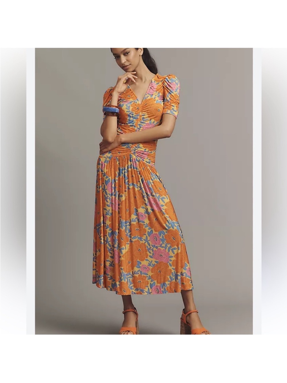 nwt Farm Rio ruched maxi dress